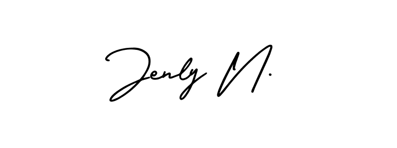 Jenly N. stylish signature style. Best Handwritten Sign (AmerikaSignatureDemo-Regular) for my name. Handwritten Signature Collection Ideas for my name Jenly N.. Jenly N. signature style 3 images and pictures png