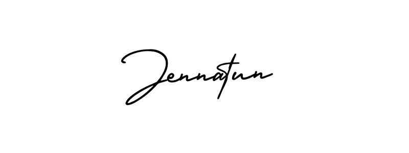How to Draw Jennatun signature style? AmerikaSignatureDemo-Regular is a latest design signature styles for name Jennatun. Jennatun signature style 3 images and pictures png