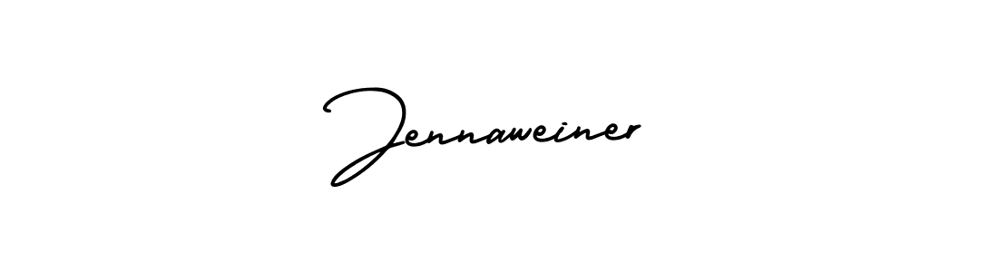 You should practise on your own different ways (AmerikaSignatureDemo-Regular) to write your name (Jennaweiner) in signature. don't let someone else do it for you. Jennaweiner signature style 3 images and pictures png