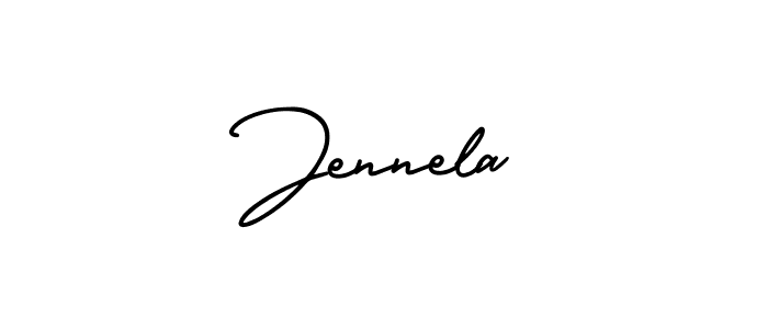 Use a signature maker to create a handwritten signature online. With this signature software, you can design (AmerikaSignatureDemo-Regular) your own signature for name Jennela. Jennela signature style 3 images and pictures png