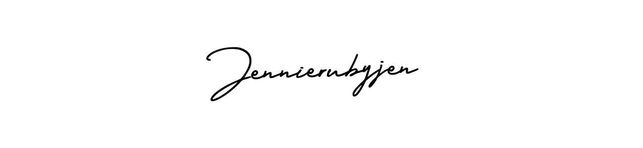 How to make Jennierubyjen name signature. Use AmerikaSignatureDemo-Regular style for creating short signs online. This is the latest handwritten sign. Jennierubyjen signature style 3 images and pictures png