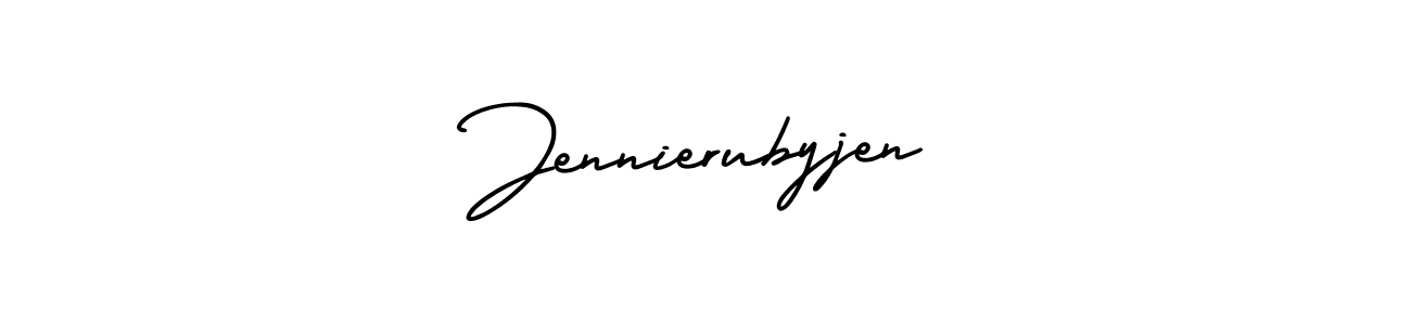 How to make Jennierubyjen name signature. Use AmerikaSignatureDemo-Regular style for creating short signs online. This is the latest handwritten sign. Jennierubyjen signature style 3 images and pictures png