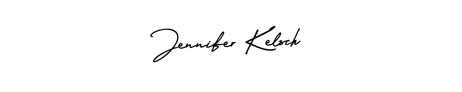 The best way (AmerikaSignatureDemo-Regular) to make a short signature is to pick only two or three words in your name. The name Jennifer Kelsch include a total of six letters. For converting this name. Jennifer Kelsch signature style 3 images and pictures png