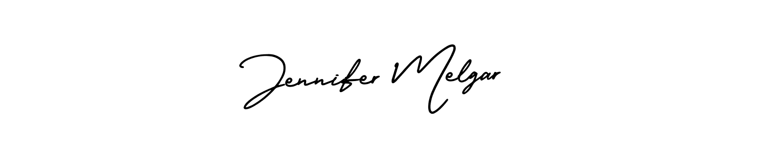 It looks lik you need a new signature style for name Jennifer Melgar. Design unique handwritten (AmerikaSignatureDemo-Regular) signature with our free signature maker in just a few clicks. Jennifer Melgar signature style 3 images and pictures png