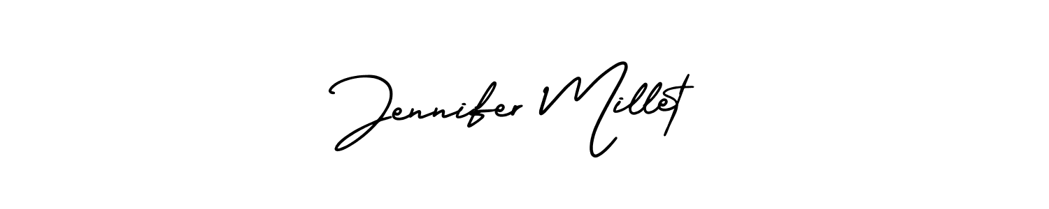 See photos of Jennifer Millet official signature by Spectra . Check more albums & portfolios. Read reviews & check more about AmerikaSignatureDemo-Regular font. Jennifer Millet signature style 3 images and pictures png