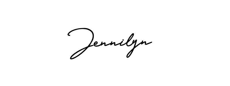 You should practise on your own different ways (AmerikaSignatureDemo-Regular) to write your name (Jennilyn) in signature. don't let someone else do it for you. Jennilyn signature style 3 images and pictures png