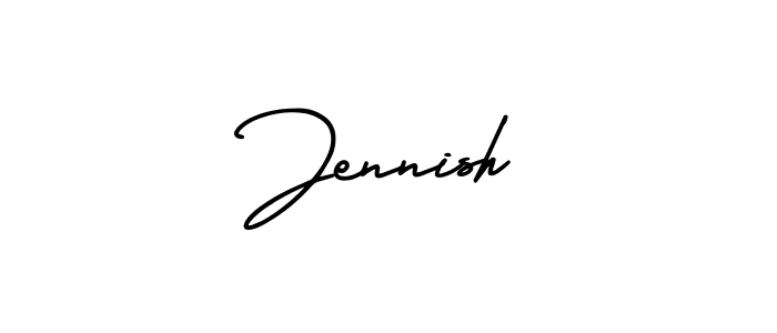 How to make Jennish name signature. Use AmerikaSignatureDemo-Regular style for creating short signs online. This is the latest handwritten sign. Jennish signature style 3 images and pictures png