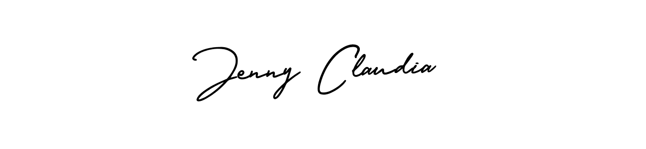 You should practise on your own different ways (AmerikaSignatureDemo-Regular) to write your name (Jenny Claudia) in signature. don't let someone else do it for you. Jenny Claudia signature style 3 images and pictures png