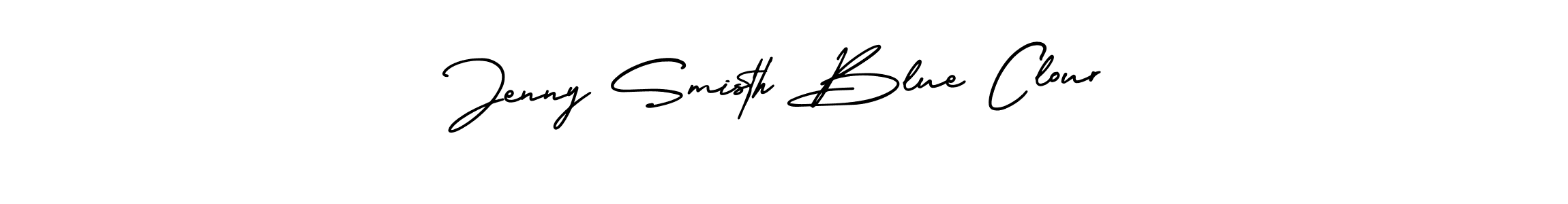 This is the best signature style for the Jenny Smisth Blue Clour name. Also you like these signature font (AmerikaSignatureDemo-Regular). Mix name signature. Jenny Smisth Blue Clour signature style 3 images and pictures png