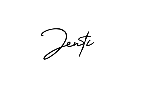 How to make Jenti name signature. Use AmerikaSignatureDemo-Regular style for creating short signs online. This is the latest handwritten sign. Jenti signature style 3 images and pictures png
