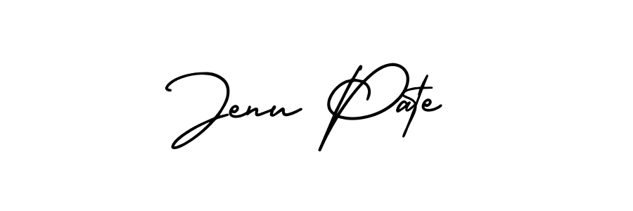 The best way (AmerikaSignatureDemo-Regular) to make a short signature is to pick only two or three words in your name. The name Jenu Pate include a total of six letters. For converting this name. Jenu Pate signature style 3 images and pictures png