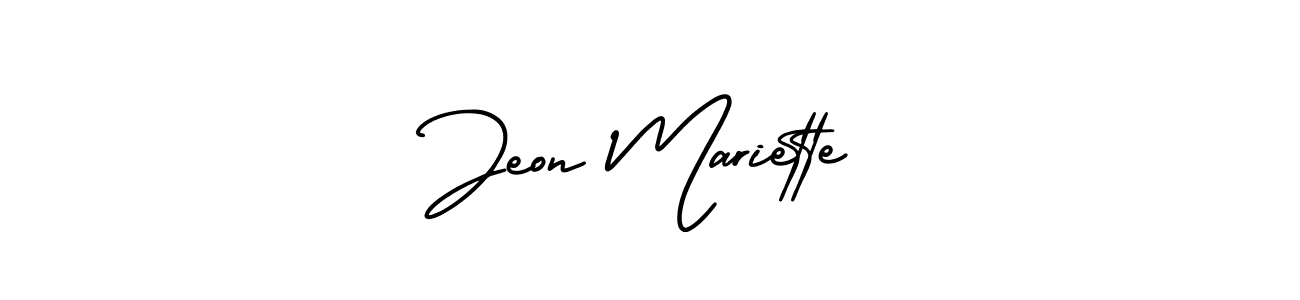 Jeon Mariette stylish signature style. Best Handwritten Sign (AmerikaSignatureDemo-Regular) for my name. Handwritten Signature Collection Ideas for my name Jeon Mariette. Jeon Mariette signature style 3 images and pictures png