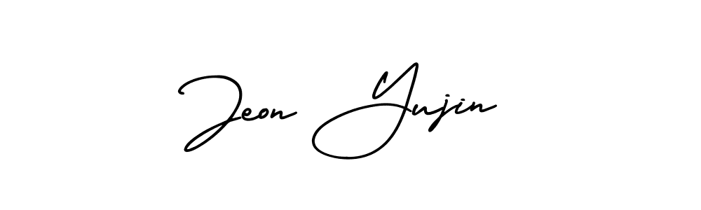 How to Draw Jeon Yujin signature style? AmerikaSignatureDemo-Regular is a latest design signature styles for name Jeon Yujin. Jeon Yujin signature style 3 images and pictures png