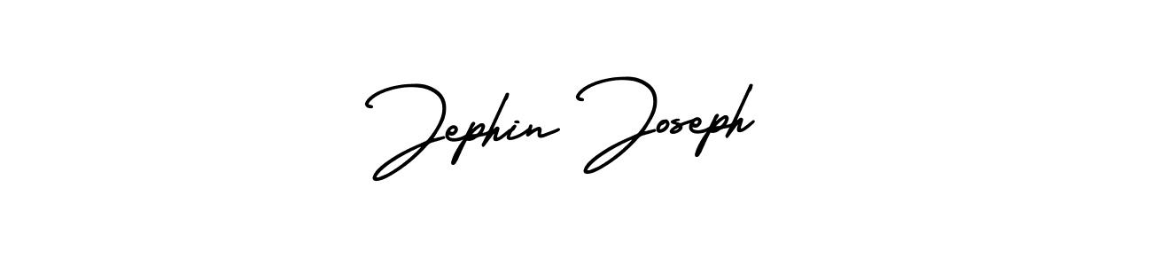 You should practise on your own different ways (AmerikaSignatureDemo-Regular) to write your name (Jephin Joseph) in signature. don't let someone else do it for you. Jephin Joseph signature style 3 images and pictures png