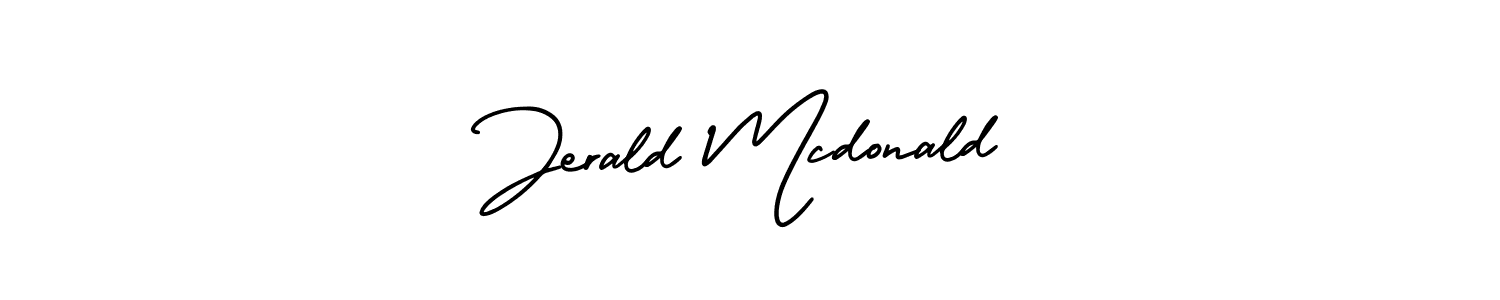 Make a beautiful signature design for name Jerald Mcdonald. With this signature (AmerikaSignatureDemo-Regular) style, you can create a handwritten signature for free. Jerald Mcdonald signature style 3 images and pictures png