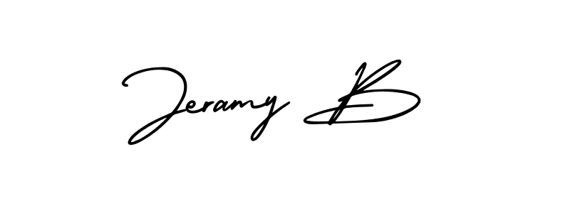 Make a beautiful signature design for name Jeramy B. With this signature (AmerikaSignatureDemo-Regular) style, you can create a handwritten signature for free. Jeramy B signature style 3 images and pictures png