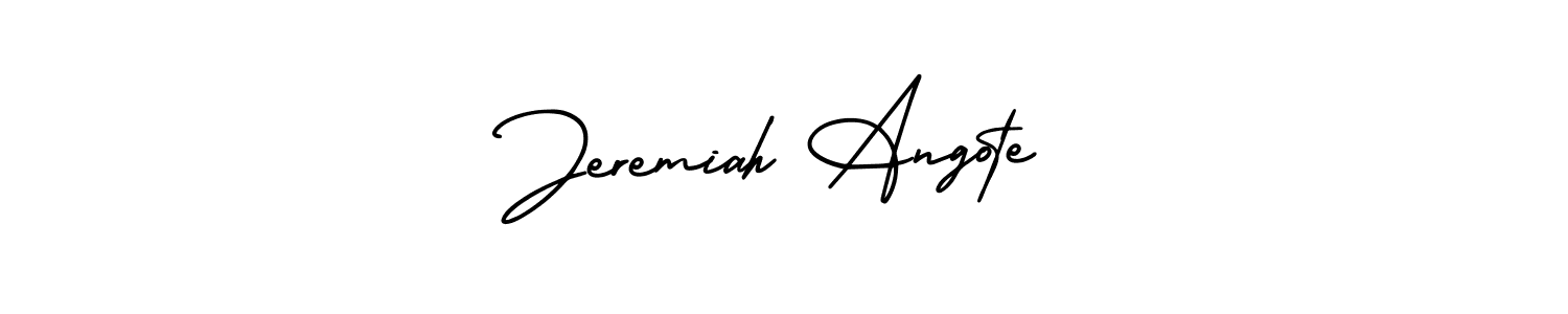 Jeremiah Angote stylish signature style. Best Handwritten Sign (AmerikaSignatureDemo-Regular) for my name. Handwritten Signature Collection Ideas for my name Jeremiah Angote. Jeremiah Angote signature style 3 images and pictures png