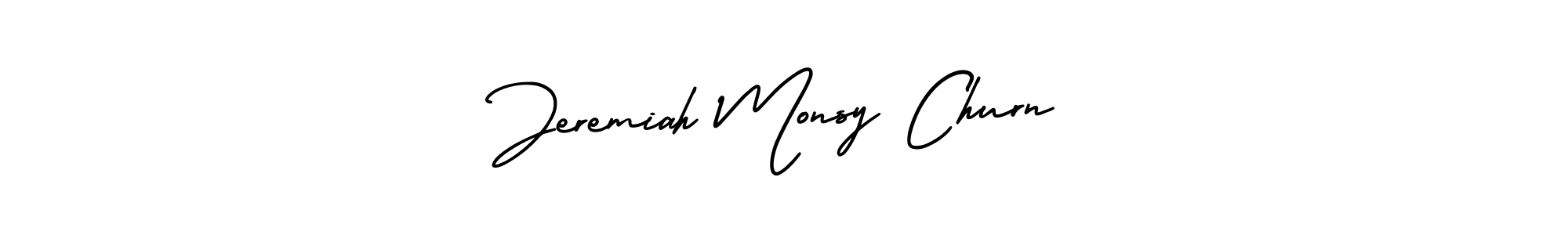 How to make Jeremiah Monsy Churn name signature. Use AmerikaSignatureDemo-Regular style for creating short signs online. This is the latest handwritten sign. Jeremiah Monsy Churn signature style 3 images and pictures png