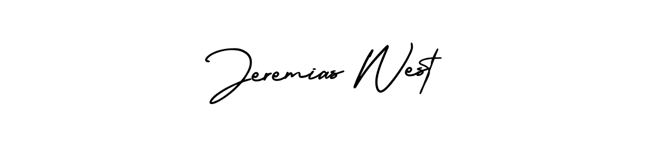 Check out images of Autograph of Jeremias West name. Actor Jeremias West Signature Style. AmerikaSignatureDemo-Regular is a professional sign style online. Jeremias West signature style 3 images and pictures png