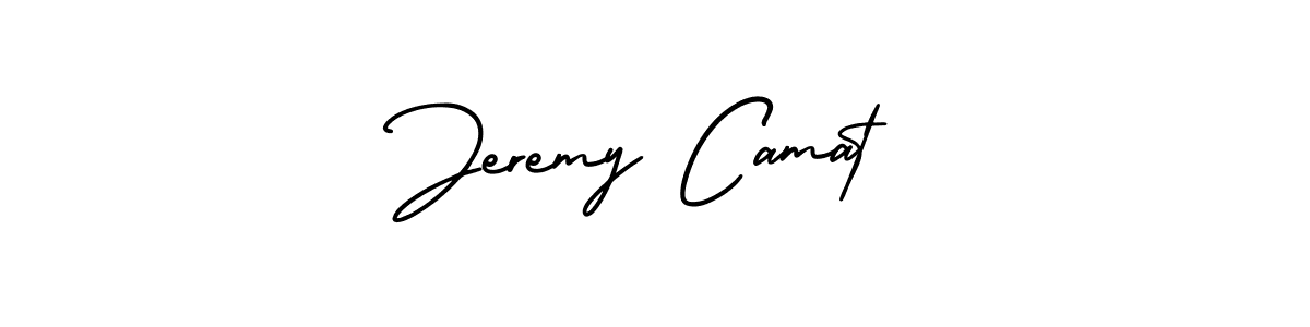 The best way (AmerikaSignatureDemo-Regular) to make a short signature is to pick only two or three words in your name. The name Jeremy Camat include a total of six letters. For converting this name. Jeremy Camat signature style 3 images and pictures png