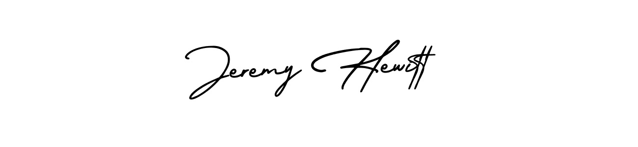 The best way (AmerikaSignatureDemo-Regular) to make a short signature is to pick only two or three words in your name. The name Jeremy Hewitt include a total of six letters. For converting this name. Jeremy Hewitt signature style 3 images and pictures png