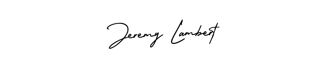 The best way (AmerikaSignatureDemo-Regular) to make a short signature is to pick only two or three words in your name. The name Jeremy Lambert include a total of six letters. For converting this name. Jeremy Lambert signature style 3 images and pictures png