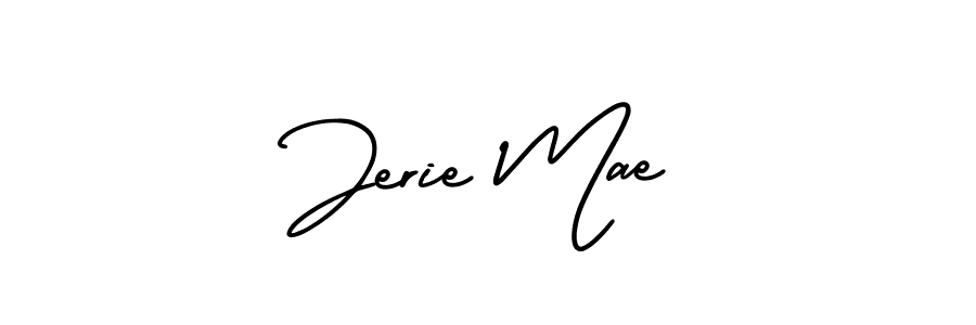 The best way (AmerikaSignatureDemo-Regular) to make a short signature is to pick only two or three words in your name. The name Jerie Mae include a total of six letters. For converting this name. Jerie Mae signature style 3 images and pictures png