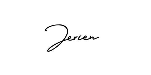 Use a signature maker to create a handwritten signature online. With this signature software, you can design (AmerikaSignatureDemo-Regular) your own signature for name Jerien. Jerien signature style 3 images and pictures png