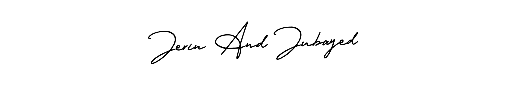 Also we have Jerin And Jubayed name is the best signature style. Create professional handwritten signature collection using AmerikaSignatureDemo-Regular autograph style. Jerin And Jubayed signature style 3 images and pictures png
