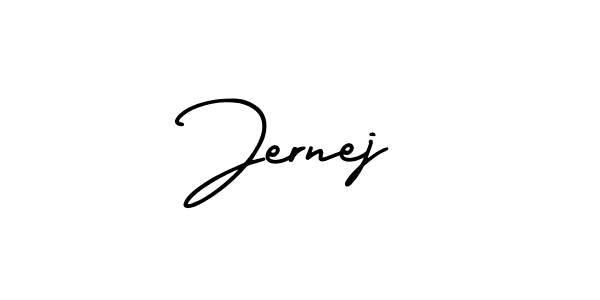 You should practise on your own different ways (AmerikaSignatureDemo-Regular) to write your name (Jernej) in signature. don't let someone else do it for you. Jernej signature style 3 images and pictures png