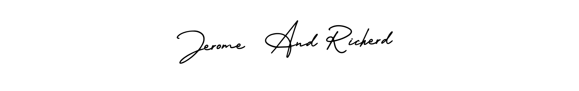 Design your own signature with our free online signature maker. With this signature software, you can create a handwritten (AmerikaSignatureDemo-Regular) signature for name Jerome  And Richerd. Jerome  And Richerd signature style 3 images and pictures png
