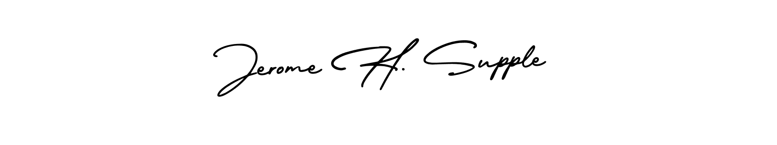 The best way (AmerikaSignatureDemo-Regular) to make a short signature is to pick only two or three words in your name. The name Jerome H. Supple include a total of six letters. For converting this name. Jerome H. Supple signature style 3 images and pictures png