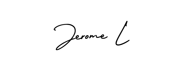 It looks lik you need a new signature style for name Jerome L. Design unique handwritten (AmerikaSignatureDemo-Regular) signature with our free signature maker in just a few clicks. Jerome L signature style 3 images and pictures png