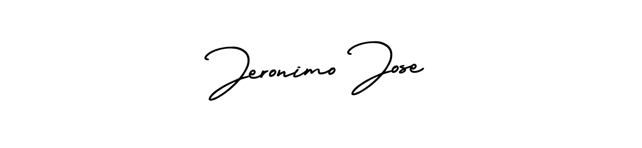 This is the best signature style for the Jeronimo Jose name. Also you like these signature font (AmerikaSignatureDemo-Regular). Mix name signature. Jeronimo Jose signature style 3 images and pictures png