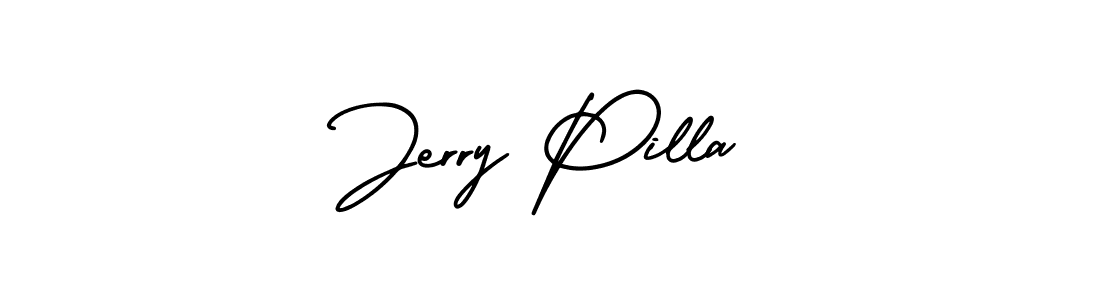 How to Draw Jerry Pilla signature style? AmerikaSignatureDemo-Regular is a latest design signature styles for name Jerry Pilla. Jerry Pilla signature style 3 images and pictures png