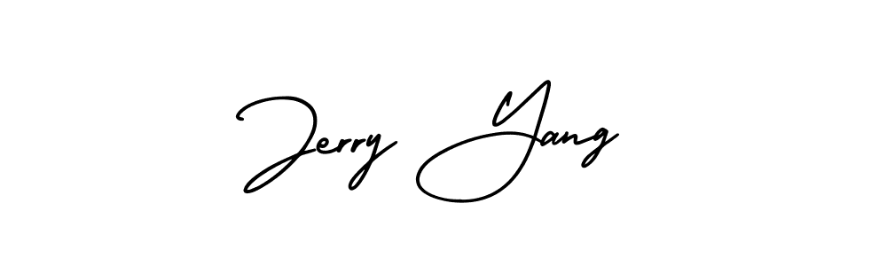 Make a beautiful signature design for name Jerry Yang. With this signature (AmerikaSignatureDemo-Regular) style, you can create a handwritten signature for free. Jerry Yang signature style 3 images and pictures png