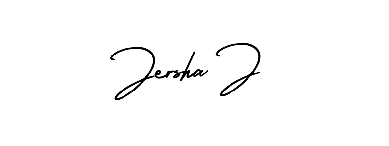 Create a beautiful signature design for name Jersha J. With this signature (AmerikaSignatureDemo-Regular) fonts, you can make a handwritten signature for free. Jersha J signature style 3 images and pictures png