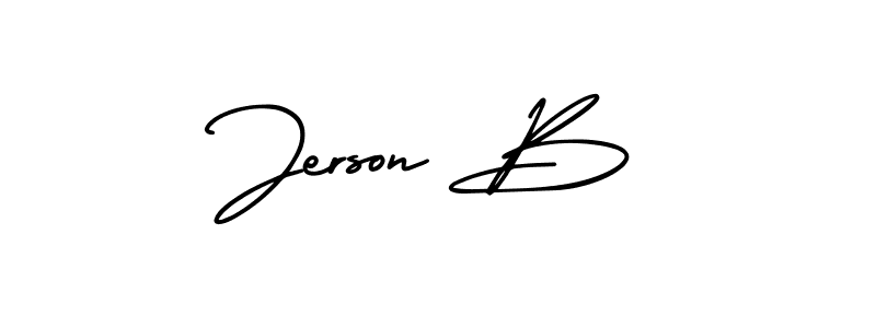 Design your own signature with our free online signature maker. With this signature software, you can create a handwritten (AmerikaSignatureDemo-Regular) signature for name Jerson B. Jerson B signature style 3 images and pictures png