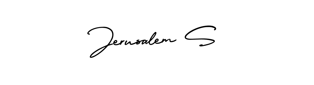 AmerikaSignatureDemo-Regular is a professional signature style that is perfect for those who want to add a touch of class to their signature. It is also a great choice for those who want to make their signature more unique. Get Jerusalem S name to fancy signature for free. Jerusalem S signature style 3 images and pictures png