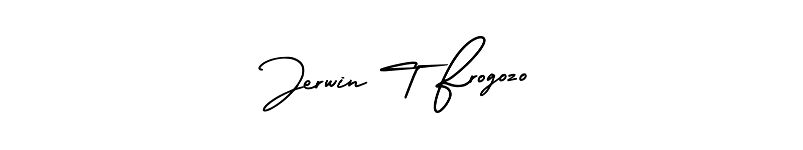 if you are searching for the best signature style for your name Jerwin T Frogozo. so please give up your signature search. here we have designed multiple signature styles  using AmerikaSignatureDemo-Regular. Jerwin T Frogozo signature style 3 images and pictures png