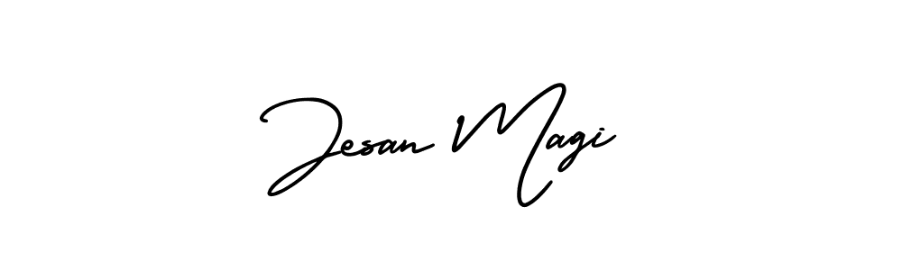 Jesan Magi stylish signature style. Best Handwritten Sign (AmerikaSignatureDemo-Regular) for my name. Handwritten Signature Collection Ideas for my name Jesan Magi. Jesan Magi signature style 3 images and pictures png