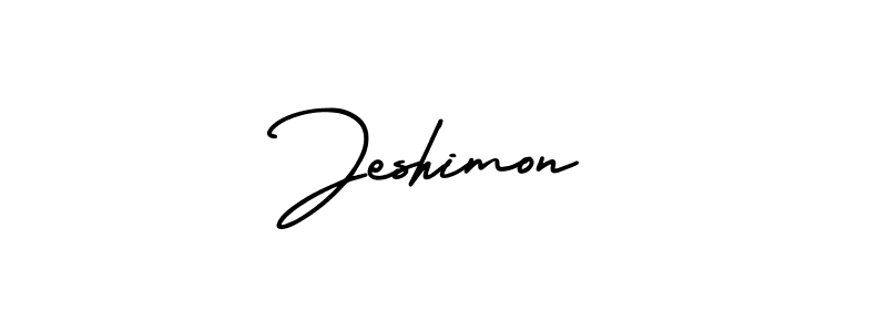 You should practise on your own different ways (AmerikaSignatureDemo-Regular) to write your name (Jeshimon) in signature. don't let someone else do it for you. Jeshimon signature style 3 images and pictures png