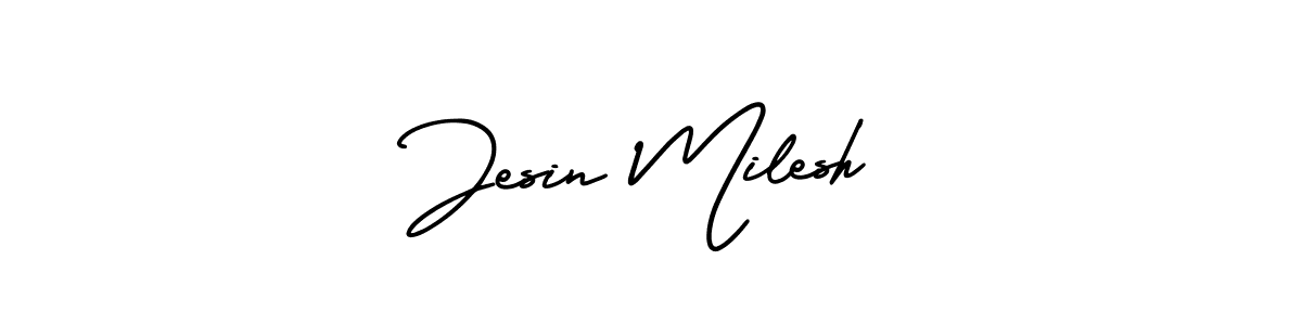 How to Draw Jesin Milesh signature style? AmerikaSignatureDemo-Regular is a latest design signature styles for name Jesin Milesh. Jesin Milesh signature style 3 images and pictures png