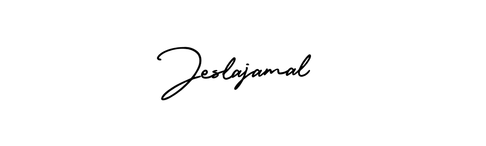 AmerikaSignatureDemo-Regular is a professional signature style that is perfect for those who want to add a touch of class to their signature. It is also a great choice for those who want to make their signature more unique. Get Jeslajamal name to fancy signature for free. Jeslajamal signature style 3 images and pictures png