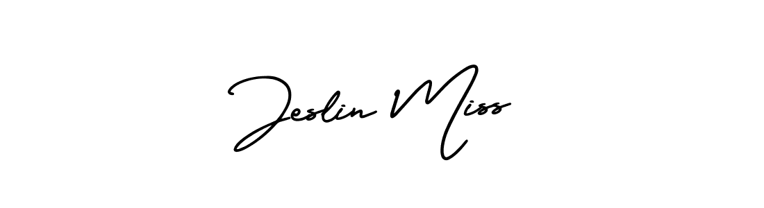 if you are searching for the best signature style for your name Jeslin Miss. so please give up your signature search. here we have designed multiple signature styles  using AmerikaSignatureDemo-Regular. Jeslin Miss signature style 3 images and pictures png