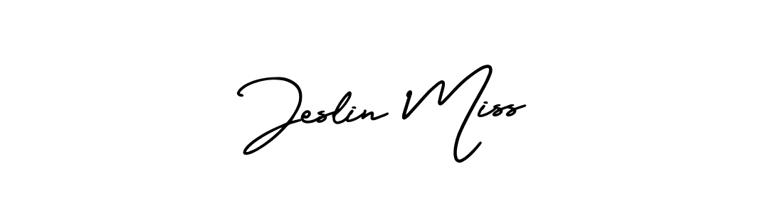 if you are searching for the best signature style for your name Jeslin Miss. so please give up your signature search. here we have designed multiple signature styles  using AmerikaSignatureDemo-Regular. Jeslin Miss signature style 3 images and pictures png