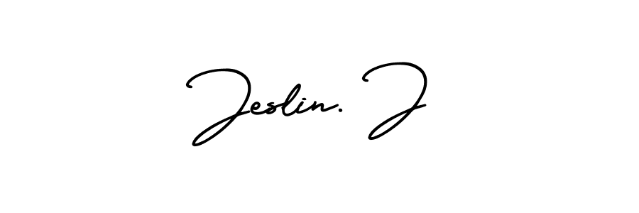 Create a beautiful signature design for name Jeslin. J. With this signature (AmerikaSignatureDemo-Regular) fonts, you can make a handwritten signature for free. Jeslin. J signature style 3 images and pictures png