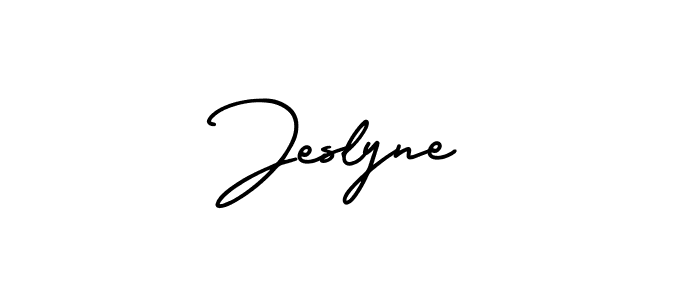 It looks lik you need a new signature style for name Jeslyne. Design unique handwritten (AmerikaSignatureDemo-Regular) signature with our free signature maker in just a few clicks. Jeslyne signature style 3 images and pictures png