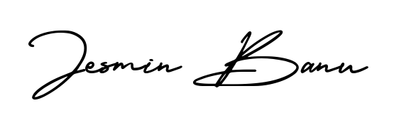 Get an exclusive digital autograph for Jesmin Banu. The AmerikaSignatureDemo-Regular typeface captures the charm of real penmanship on paper. Jesmin Banu signature style 3 images and pictures png