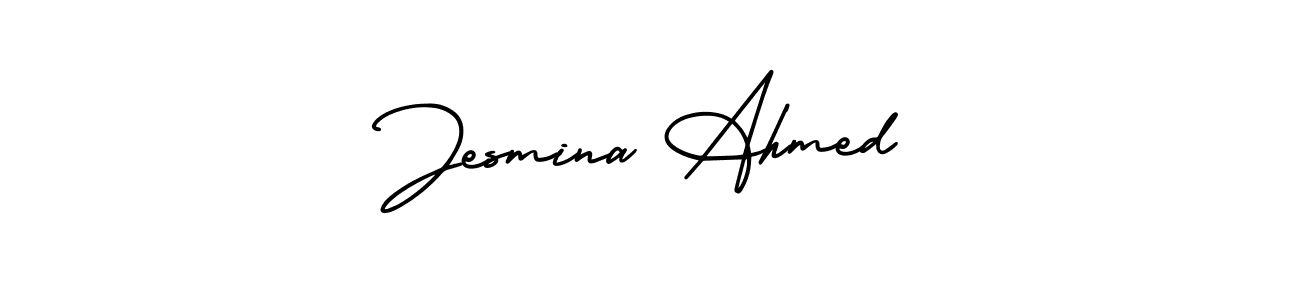 Jesmina Ahmed stylish signature style. Best Handwritten Sign (AmerikaSignatureDemo-Regular) for my name. Handwritten Signature Collection Ideas for my name Jesmina Ahmed. Jesmina Ahmed signature style 3 images and pictures png